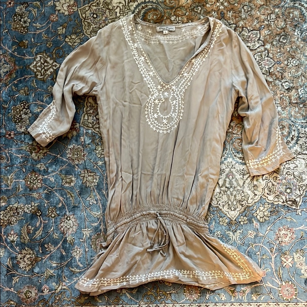 Embroidered Claire Mercier St. Barth tunic/coverup